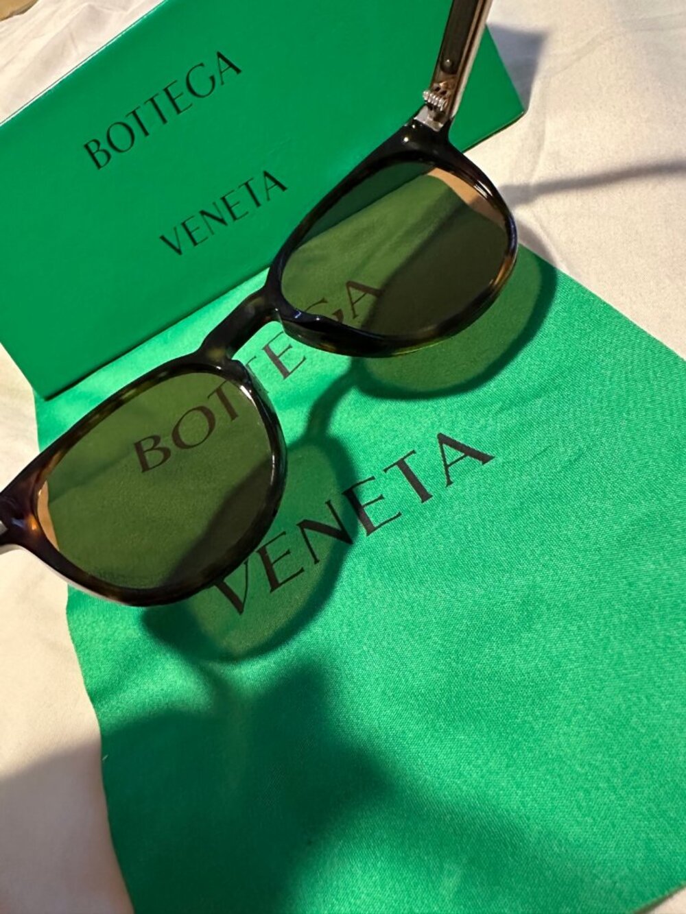 Bottega Veneta BV0128S Havana Round Sunglasses Brown Gradient Intrecciato